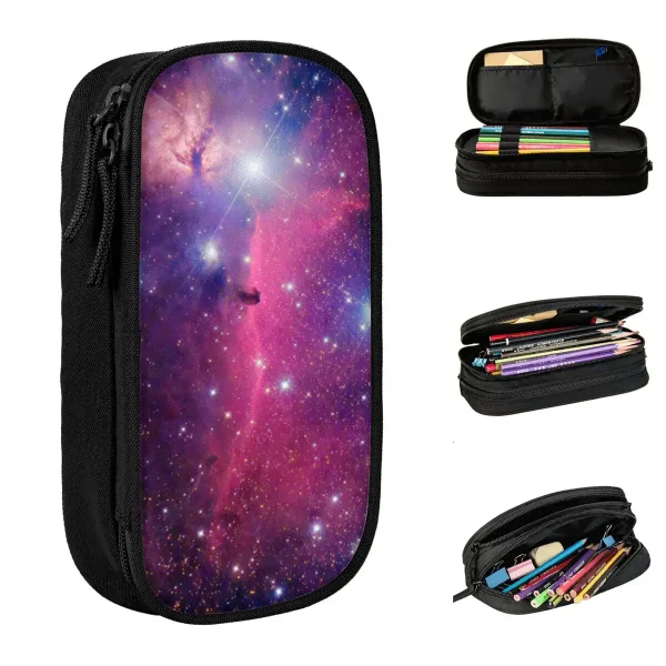 Robuste Schultasche mit Weltraum-Motiv, ideal für Schüler, mit mehreren Fächern für Stifte, Bücher und Zubehör, perfekt für den Schulalltag.