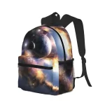 Rucksack mit Weltraum-Motiv, Mond und Galaxie, ideal für Science-Fans, stylisch und funktional, perfekt für Schule oder Freizeit.
