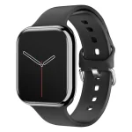 Modernes Smartwatch mit schwarzem Silikonarmband und digitalem Zifferblatt, ideal für Fitness und Alltag.
