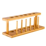 Holztestständer mit 10 Löchern und Stäben, ideal für wissenschaftliche Experimente und Bildungszwecke.