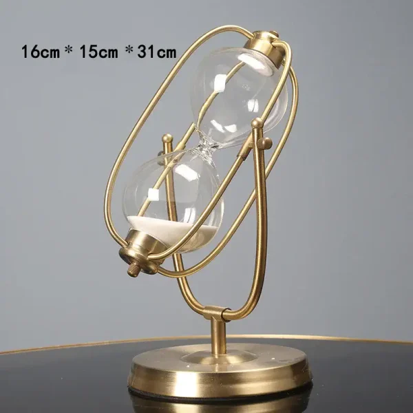 Elegante wissenschaftliche Dekoration mit Goldrahmen und Glaskugeln, ideal für moderne Büros oder Wohnräume, Maße 16cm x 15cm x 31cm.