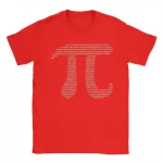 Rotes T-Shirt mit weißem Binärcode-Design, das eine wissenschaftliche und technologische Ästhetik vermittelt. Perfekt für Technik- und Wissenschaftsbegeisterte.
