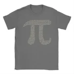 Graues T-Shirt mit wissenschaftlichem Zahlenmuster, ideal für Wissenschafts- und Technikliebhaber, modisches Statement für den Alltag.