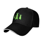 Schwarze Baseballkappe mit leuchtenden UFO-Designs, ideal für Science-Fans und Astronomie-Enthusiasten. Perfekt als originelles Accessoire für Wissenschafts- und Dekorationsliebhaber.