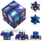 Dekorativer Sternenwürfel mit Galaxiemotiven, ideal für Science-Fan-Dekorationen und kreative Raumgestaltung.