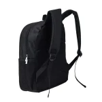 Schwarzer Rucksack mit mehreren Fächern, ideal für Schule, Arbeit und Freizeit, aus strapazierfähigem Material, mit verstellbaren Schultergurten.