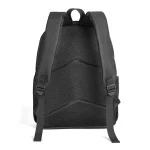 Schwarzer Rucksack aus strapazierfähigem Material, ideal für Schule und Freizeit, mit verstellbaren Schultergurten und robustem Design.