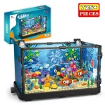 Detailliertes Aquarium-Bauspielset mit bunten Meeresbewohnern und Pflanzen, ideal für Kinder ab 8 Jahren, fördert Kreativität und Feinmotorik.