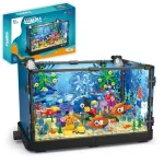 Detailliertes Aquarium-Spielzeugset mit bunten Fischen, Pflanzen und Dekorationen, ideal für Kinder ab 8 Jahren, fördert Kreativität und Lernen über Meereslebewesen.