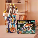 Interaktive hydraulische Roboterhand aus Kunststoff mit beweglichen Fingern, ideal für Wissenschafts- und Technikfans, inklusive Verpackung.