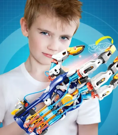 Interaktiver Roboter-Arm für Kinder, ideal für Wissenschafts- und Technikinteressierte, fördert Lernen und Kreativität.