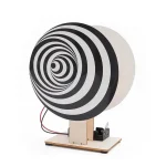 Wissenschaftliches Optik-Experiment mit spiralförmigem Muster, das optische Täuschung und visuelle Effekte zeigt. Perfekt für Dekorationen und wissenschaftliche Demonstrationen.