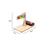 Kleines physikalisches Experimentiergerät mit Batterie, Messanzeigen und Holzbasis, ideal für wissenschaftliche Dekorationen und Lernzwecke.