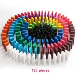 Bunte Dominosteine in Spiralform, 120 Stück, ideal für Wissenschafts- und Dekorationszwecke.