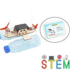 Wissenschafts-Bausatz mit Wasserflasche, Roboter-Teile und Anleitung für STEM-Bildung. Perfekt für Kinder und Schüler, um Naturwissenschaften spielerisch zu entdecken.
