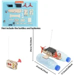 Fernsteuerbarer Roboter aus Wasserflaschen und Elektronik.