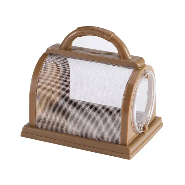 Kleiner, handlicher Insekten- und Tierkäfig mit Metallgitter und transparentem Fenster, ideal für Beobachtung und Pflege kleiner Lebewesen.