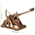 Detailliertes Holzkatapult-Modell, ideal für wissenschaftliche Dekorationen und Lernzwecke, mit präzisen mechanischen Komponenten und einer Länge von 27 cm.
