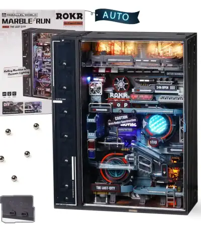 Hochwertiges Science-Gadget mit Marble Run, dynamischer Beleuchtung und interaktiven Elementen, ideal für Wissenschafts- und Technikliebhaber.