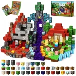Kreatives Minecraft-Bauset mit bunten Blöcken, Figuren und Gebäuden für Kinder ab 3 Jahren, ideal für fantasievolles Spielen und Lernen.