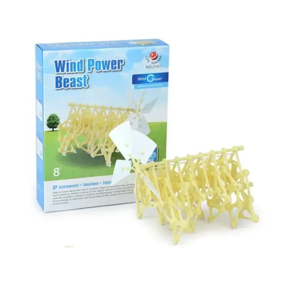 Windkraft Tier aus Kunststoff, ein windbetriebenes Wissenschaftsmodell, das die Energieerzeugung durch Wind demonstriert. Perfekt für Bildungszwecke und wissenschaftliche Dekorationen.