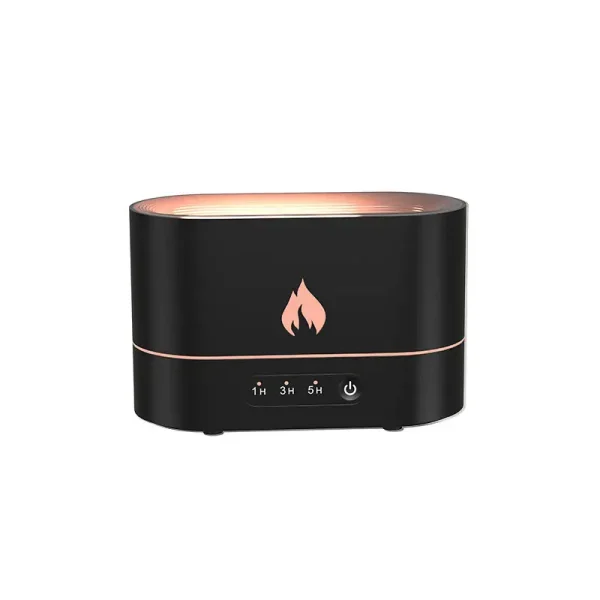 Modernes Lichtthermostat mit Flammen-Icon, einstellbar für 1h, 3h, 5h, ideal für stimmungsvolle Beleuchtung und Raumklima.