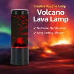 Vulkan-Lavalampe, wissenschaftliche Dekoration, originelle Tischlampe, entspannende Atmosphäre, rote und schwarze LED-Beleuchtung, geräuschlos und vibrationsfrei, lange Lebensdauer.
