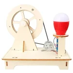 Wissenschaftliches Experimentiergerät mit Rad, Motor und Lichtquelle, ideal für Bildungszwecke und wissenschaftliche Demonstrationen.