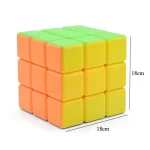 Bunter 3x3x3 Zauberwürfel aus weichen, pastellfarbenen Kunststoffwürfeln, ideal für Spiel und Dekoration, Maße 18 cm x 18 cm.