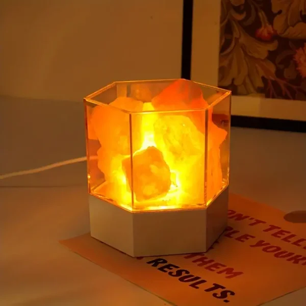Dekorative wissenschaftliche Lampe mit leuchtenden Kristallen, ideal für Wissenschafts- und Dekorationsliebhaber.
