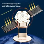 Modell eines künstlichen Satelliten mit zwei Solarzellen, das die Sonnenenergie nutzt, um sich im Weltraum zu bewegen. Perfekt für Wissenschafts- und Dekorationszwecke.