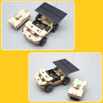 Holzauto mit Solarzelle und Fernsteuerung, umweltfreundliches Spielzeug, nachhaltiges Bastelset, Wissenschafts-Gadget für Kinder, DIY Solarauto.