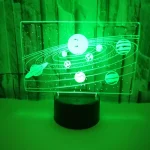 Leuchtendes 3D-Sonnensystem-Nachtlicht mit Planeten und Sternen, ideal für Kinderzimmer und Wissenschaftsdekoration.