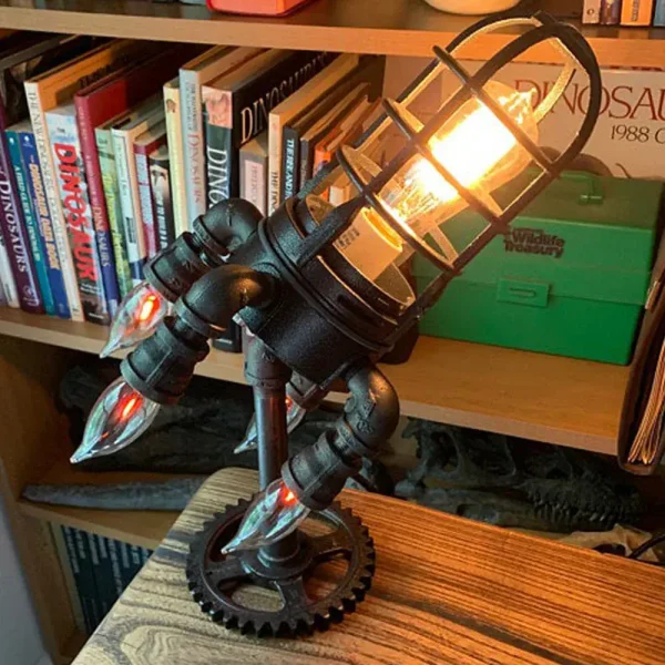 Dekorativer Wissenschafts-Lampe mit futuristischem Design, inspiriert von technischen und wissenschaftlichen Elementen, ideal für Sammler und Wissenschafts-Enthusiasten.