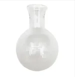 Transparente Glasflasche mit Rundhals, ideal für wissenschaftliche Experimente und Dekorationen. Hochwertiges Laborzubehör für chemische und physikalische Anwendungen.