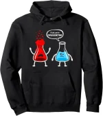 Lustiges Hoodie mit zwei Bakterien, eines rot und eines blau, das eine humorvolle Diskussion führt, mit dem Text "Ich denke, du übertreibst". Perfekt für Wissenschafts- und Biologie-Enthusiasten.