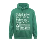 Grüner Kapuzenpullover mit Mustern zur Informatik und Programmierung, perfekt für Technologie- und Wissenschaftsbegeisterte.
