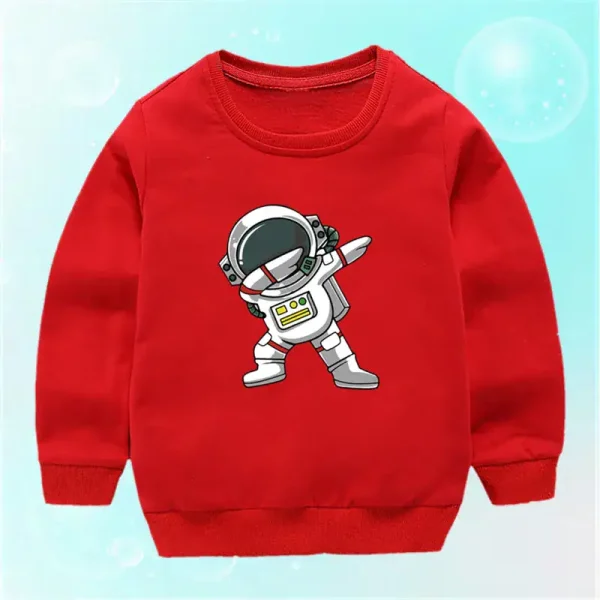 Kinderpullover mit Astronauten-Design, ideal für kleine Weltraumfans.