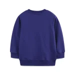 Dunkelblauer Baumwoll-Hoodie für Kinder, bequem und stilvoll, ideal für den Alltag und Freizeit.