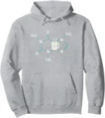 Kapuzenpullover mit molekularem Muster und Tasse.