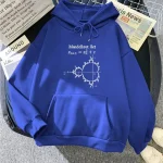 Mandelbrot-Kapuzenjacke mit mathematischer Formel und Fraktal.