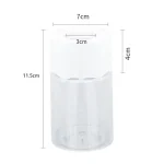 Transparentes Miniatur-Glasgefäß mit 11,5 cm Höhe und 7 cm Durchmesser, ideal für wissenschaftliche Demonstrationen und Dekorationen.