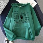 Grüner Hoodie mit mathematischen Formeln und wissenschaftlichem Symbol, bequem und stylisch, perfekt für Wissenschafts- und Mathe-Enthusiasten.