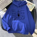 Hoodie mit wissenschaftlichen Formeln und Katzenlogo, ideal für Wissenschafts- und Technikliebhaber, bequem und stylisch. Perfekt für den Alltag oder das Studium.